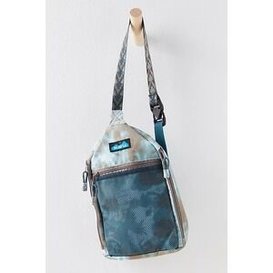 Kavu Yoho Sling Bag Wave Tie Dye Blue Green Brown NWOT Crossbody Gorpcore Nylon